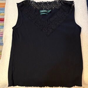 Lauren Jeans Black Premium 100% Cotton Tank Top (L)